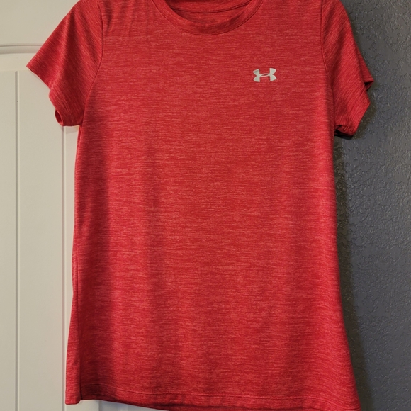 Under Armour Women's Heathered Red Short Sleeve Tee - Picture 1 of 2